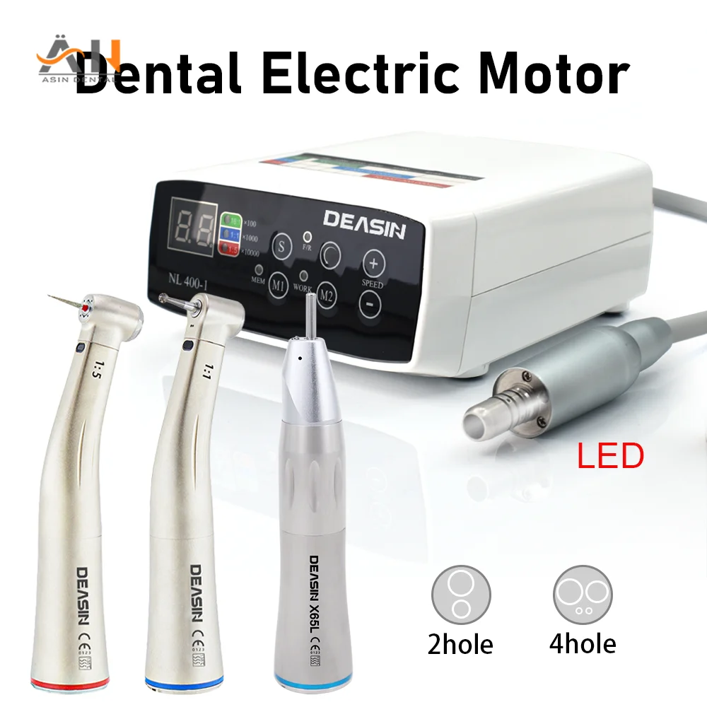 

LED Micro Motor Set Dental Clinical 1:1 4:1 1:5 Handpiece Contra Angle Brushless With Fiber Optical Low Speed Medical Equipment