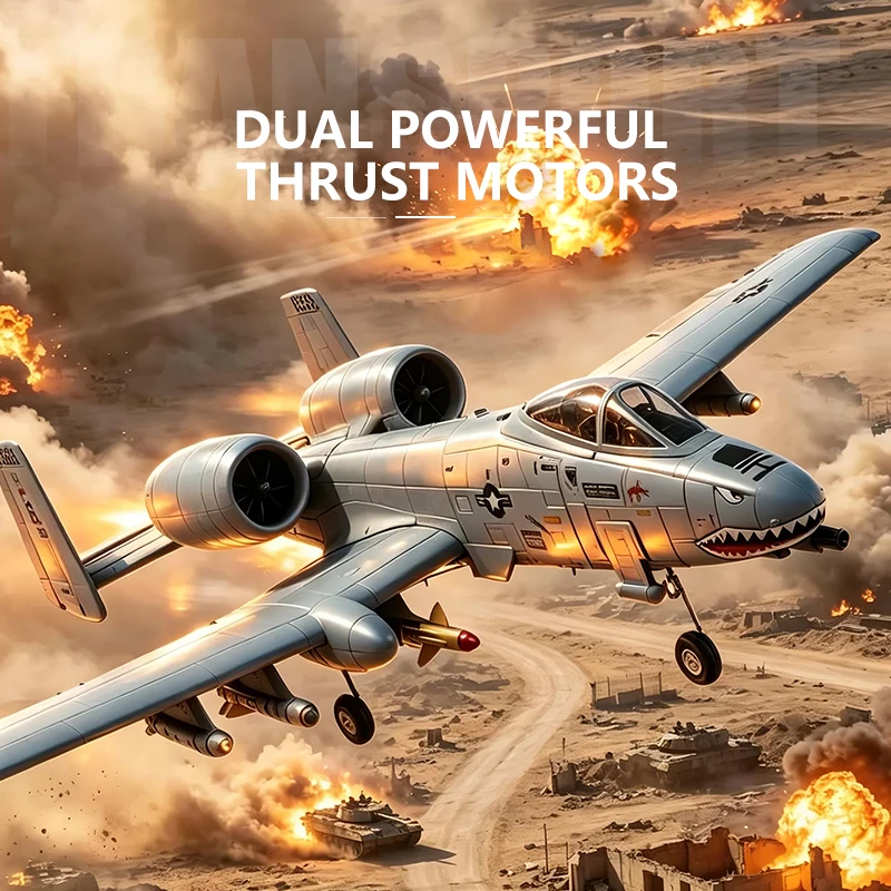 QF016 Remote Control Airplane 4 Channel A10 Thunder Attack Fixed Wing EPP Foam RC Aircraft Model For Hobby Players