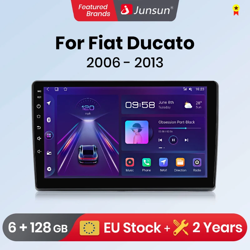 Junsun Car Radio wireless CarPlay Android Auto For Fiat Ducato Peugeot Boxer 2 Citroen Jumper 2 2006 - 2015 No 2 din 2din DVD