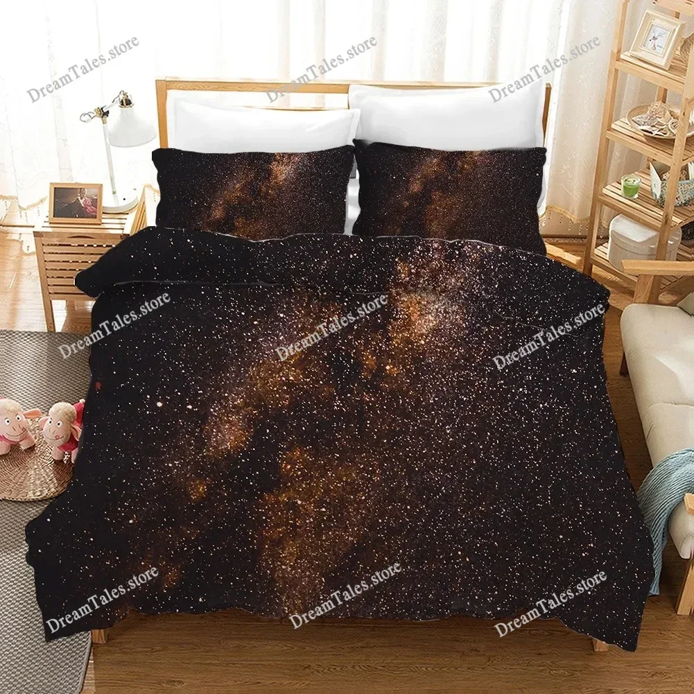 

Starry Sky Duvet Cover Set Microfiber Outer Space Theme Comforter Cover Teens Boys Quilt Cover 3D Starry Sky Series Bedding Set3
