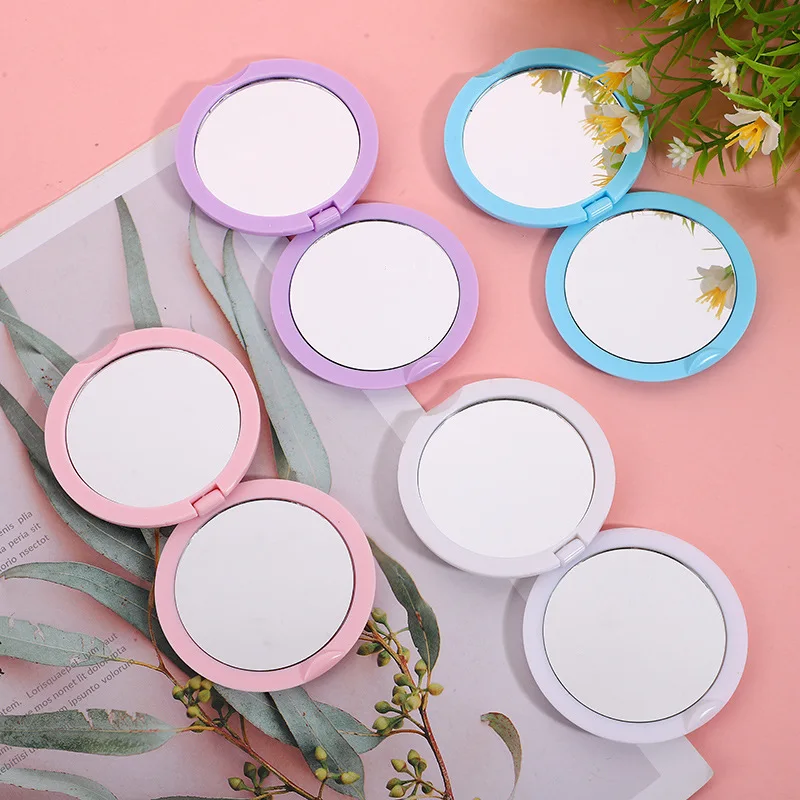 Portable Double-sided Folding Mirror Round Small Mirror Multi-color Optional Mini Makeup Mirror Beauty Tools