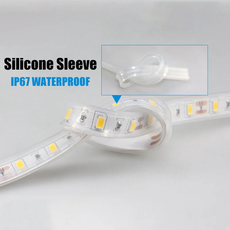 8/10/12Mm Led Transparent Silicone Tube Led Light Strip Accessory Ip67 Outdoor Waterproof Sleeve with End Cap Fixing Clip