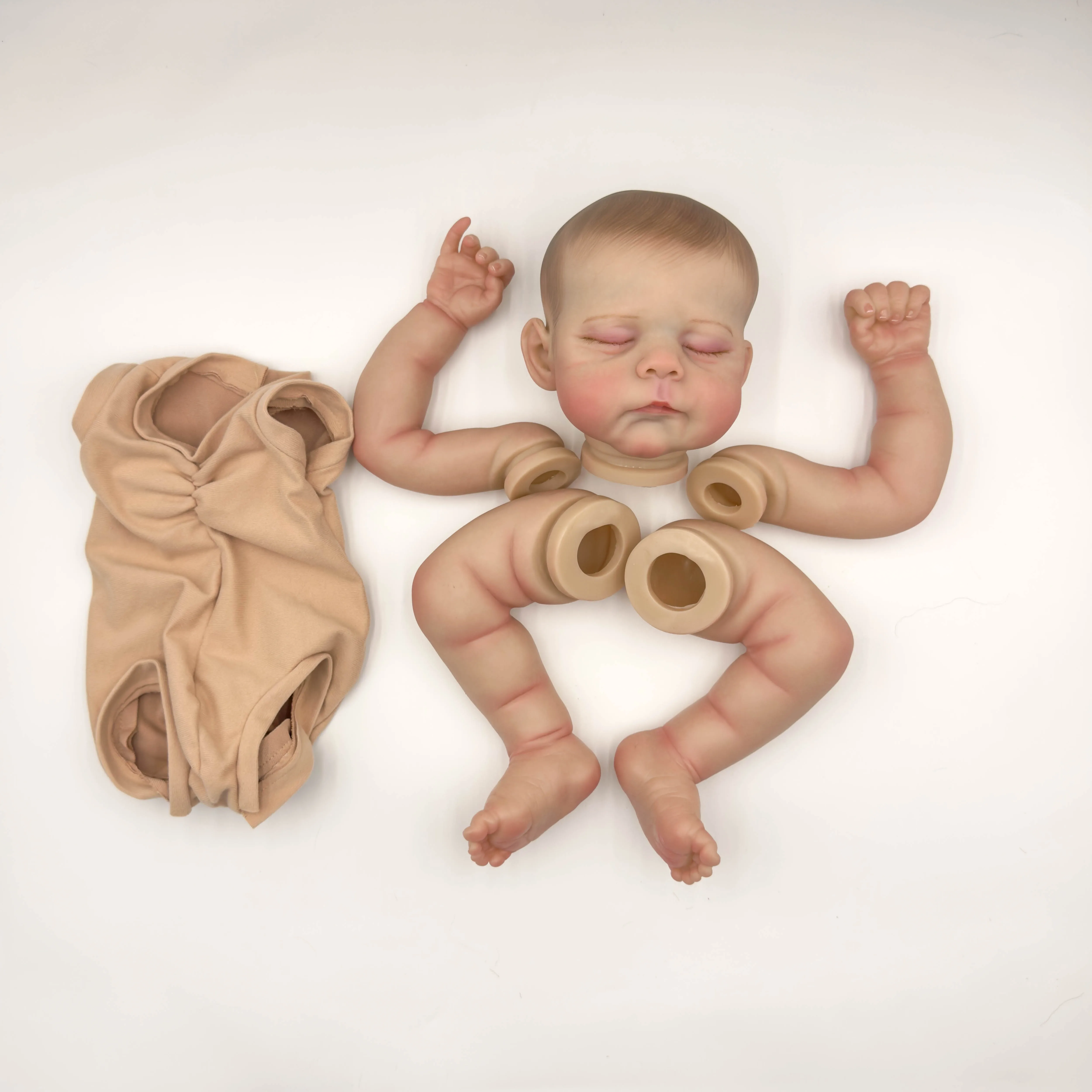 NPK 19 inch pasgeboren baby Erica herboren poppenset - levensechte zachte aanraking onvoltooide poponderdelen al geschilderd