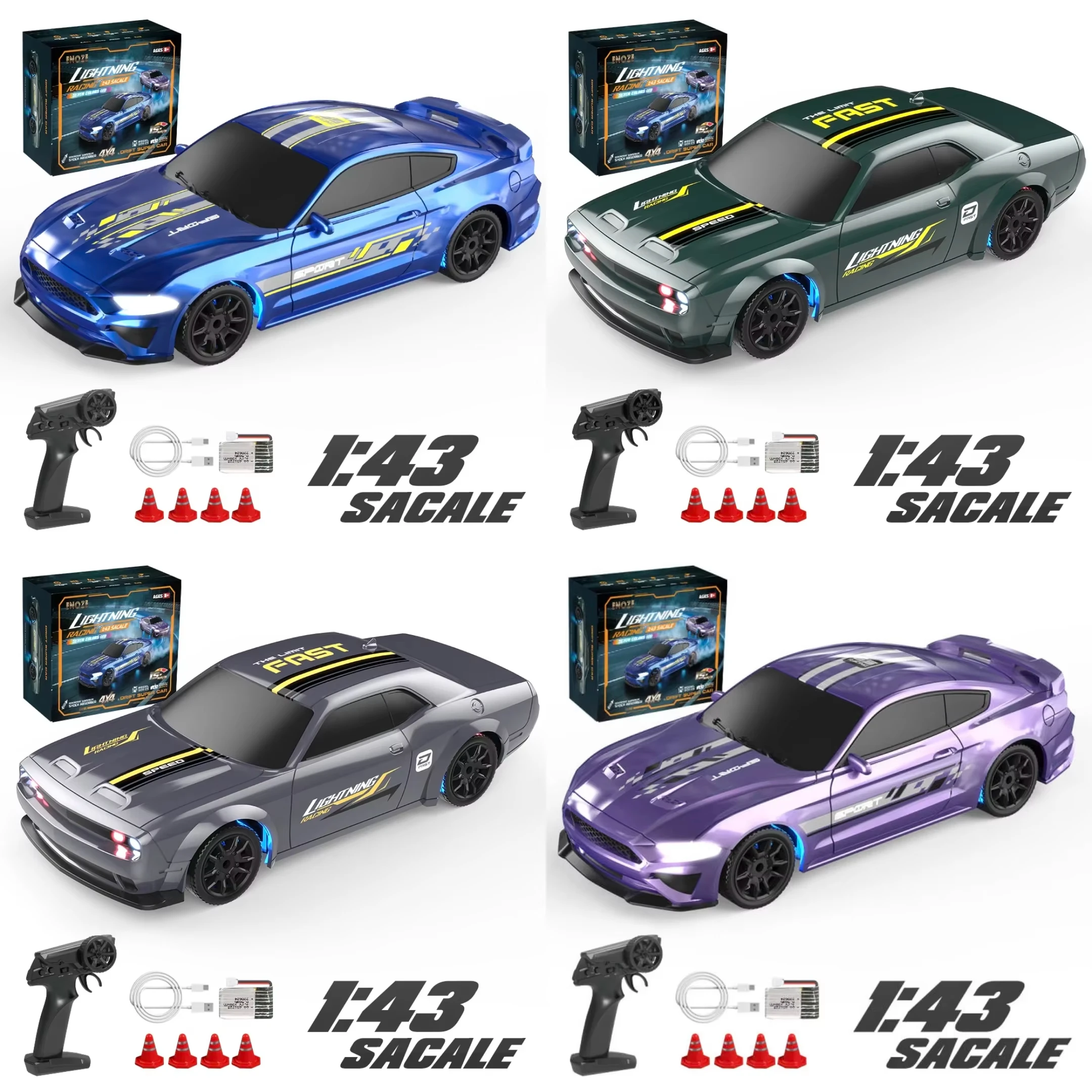 1:43 Mini RC Drift Car with Gyroscope 4WD 2.4GHz High Speed Desktop Remote Control Racing Toy for Boys Kids Gifts