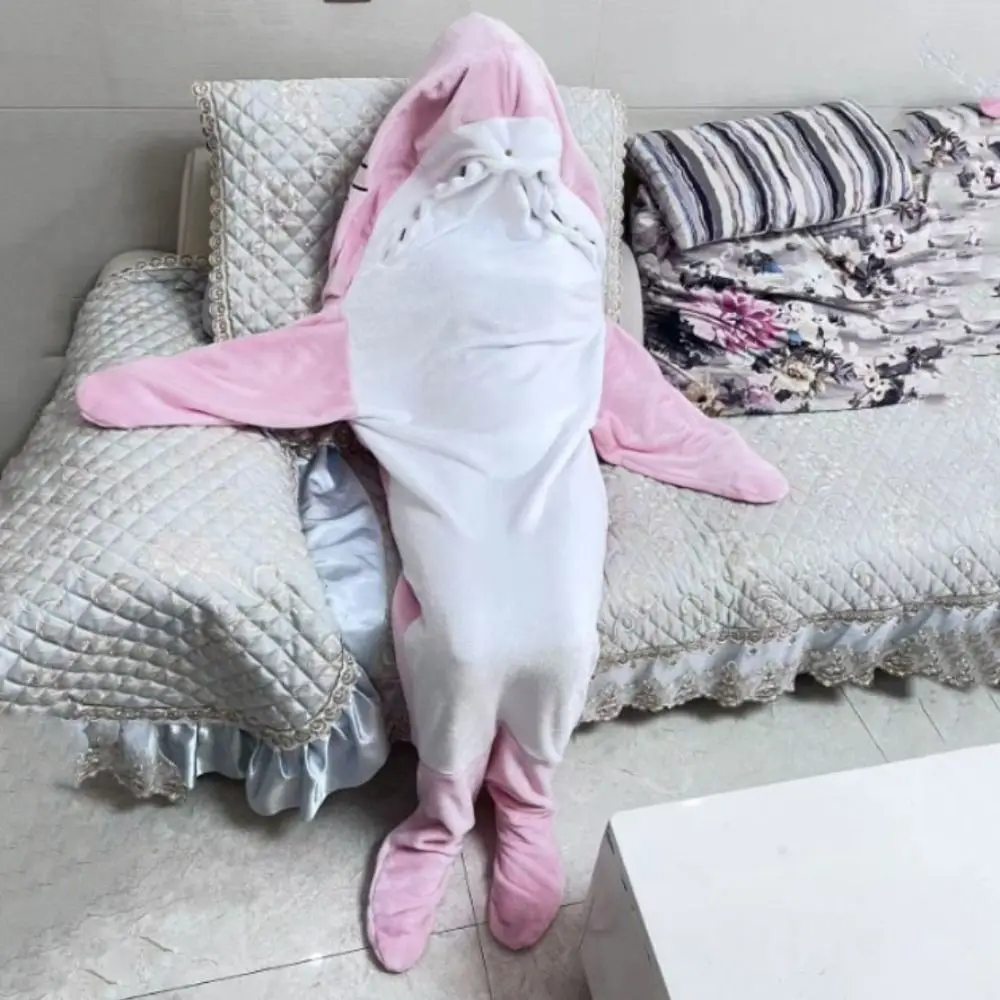 كارتون القرش الملتصقة منامة هوديي مضحك القرش منامة نوم سميكة الدافئة الشتاء ارتداءها ملابس خاصة تأثيري #3