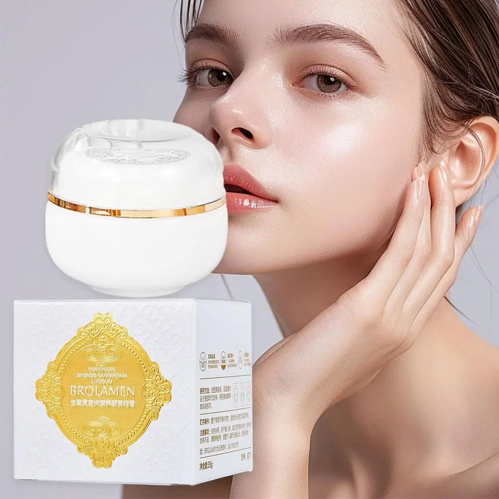 NEW High-end 35g Cordyceps Glossy Ganoderma Anti Wrinkle Cream Skin Moisturizing Water Face Whitening Lazy Face Locking Cre F5F0