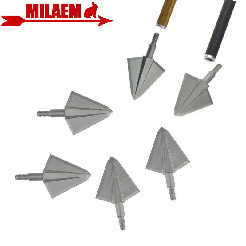 3/6/12pcs Archery Blade Arrowhead 136Gr 2Blade Broadhead Solid Target Arrow Point Tips Shooting Hunting Arrow Accessories