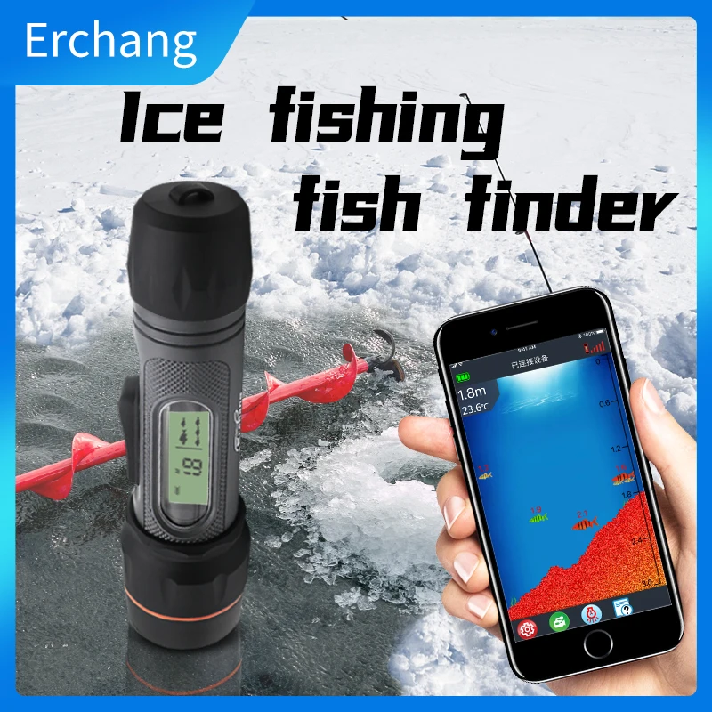 

Digital Wireless Fish Finder Winter Ice Fishing Echo Sounder Rechargeable Handle Sonar Fishfinder 0.8-90m Depth For Ice Fishing