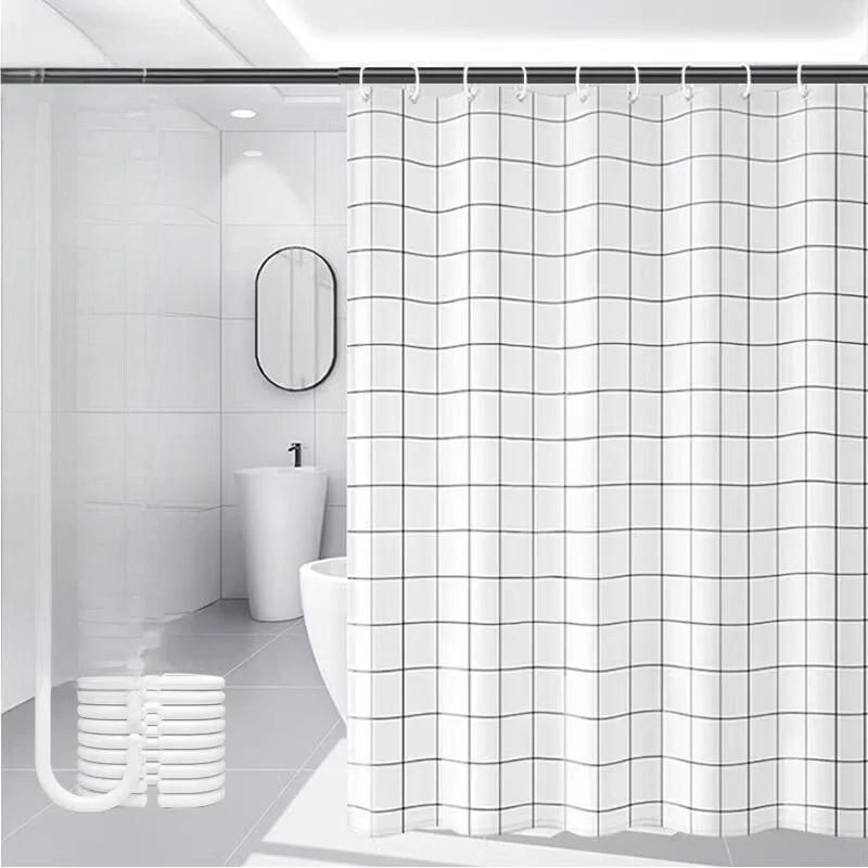 

Waterproof Shower Curtain Set Wet And Dry Separation Mold Proof Bath Room Partition PEVA European Style Style for Everyone