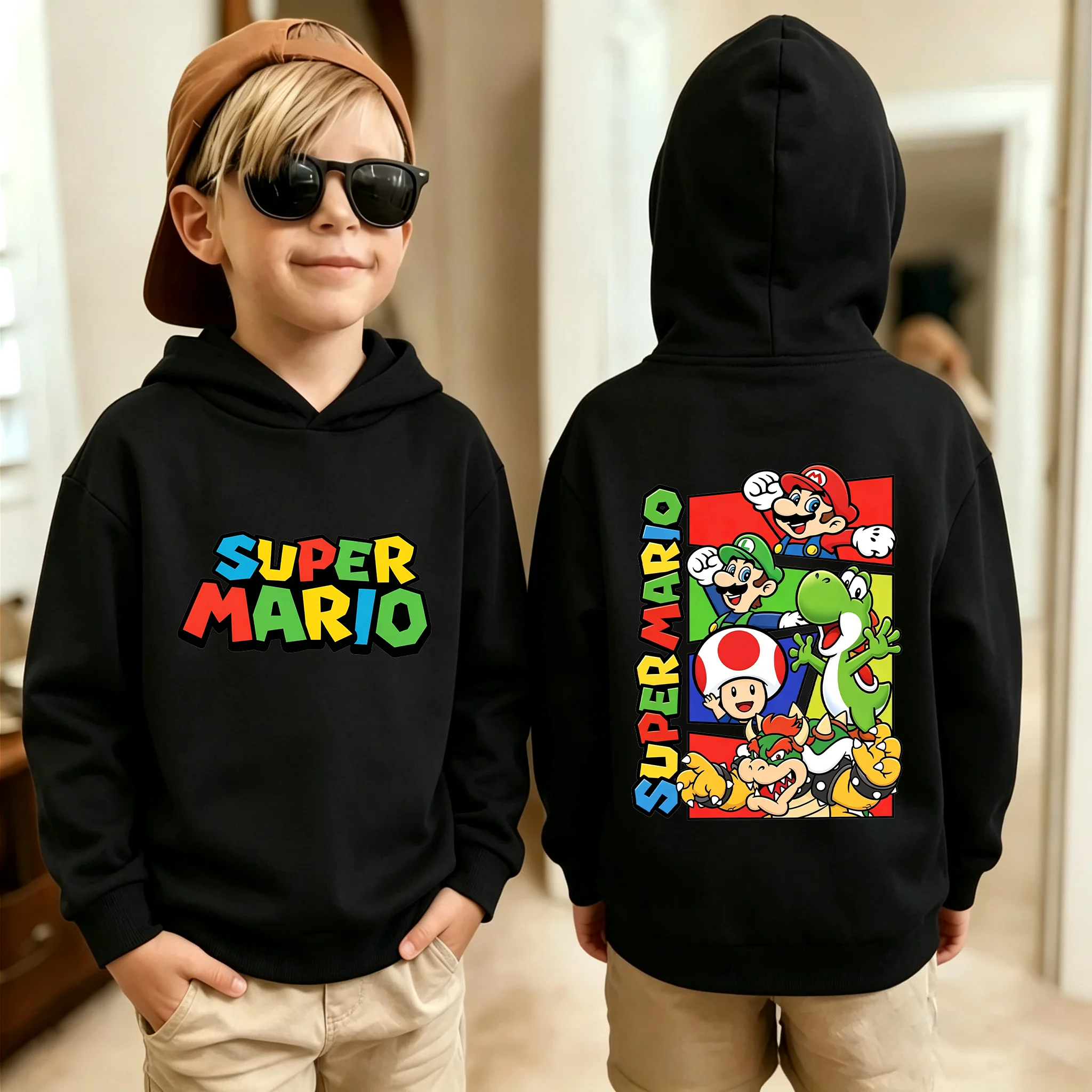New for Autumn/Winter 2026: Children's Printed Hooded Sweatshirt—casual and Cute, Perfect for Outdoor Activities.