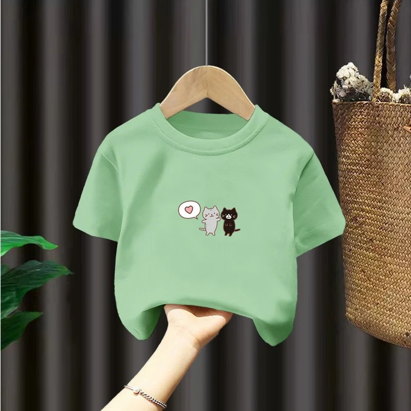 Popular Digital Print Fitness Top Fashion Hot Cartoon Anime 2024 New Children's Short Sleeve T-Shirt