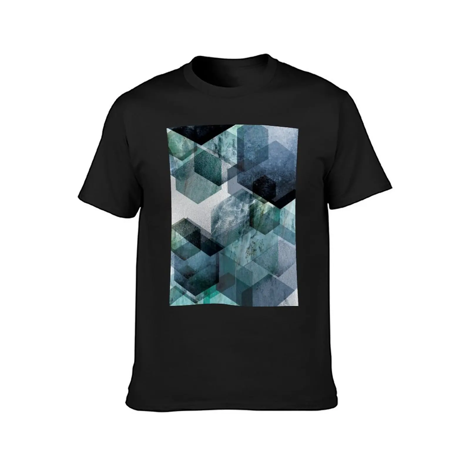 Abstract Hexagons in Blue T-Shirt anime clothes animal prinfor boys t shirts for men pack