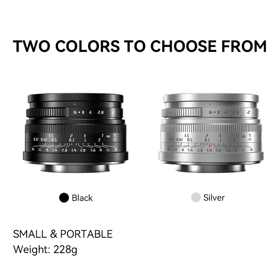 7artisans APS-C 35mm F1.4 Large Aperture Portrait Prime Lens for Camera with Sony E Nikon Z Fujifilm XF Canon RF EOS-M M43 Mount