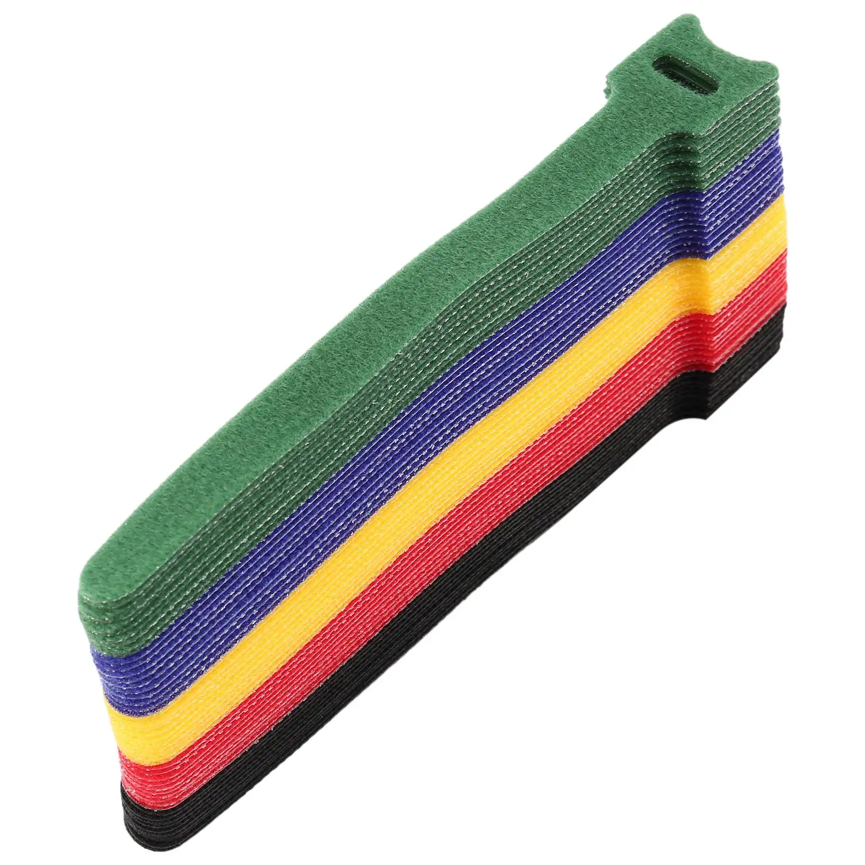 HLZS-50PCS Reusable Color Mixing Cable Cord Strap Hook Loop Ties Tidy Organiser Tool Fastener Management