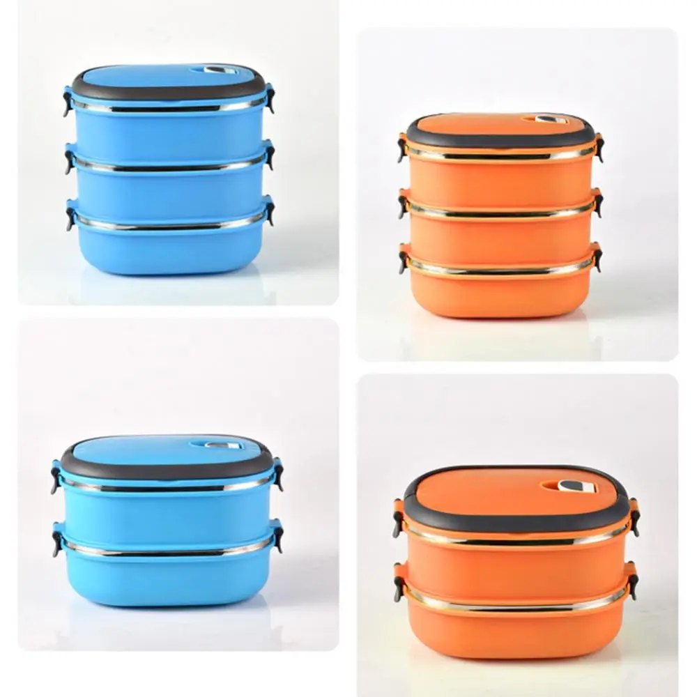 Food Container Storage Durable Picnic Lunch Box Box 1/2/3 Layer Student Stainless Steel Rectangle Thermal Bento Leak-Proof 2019