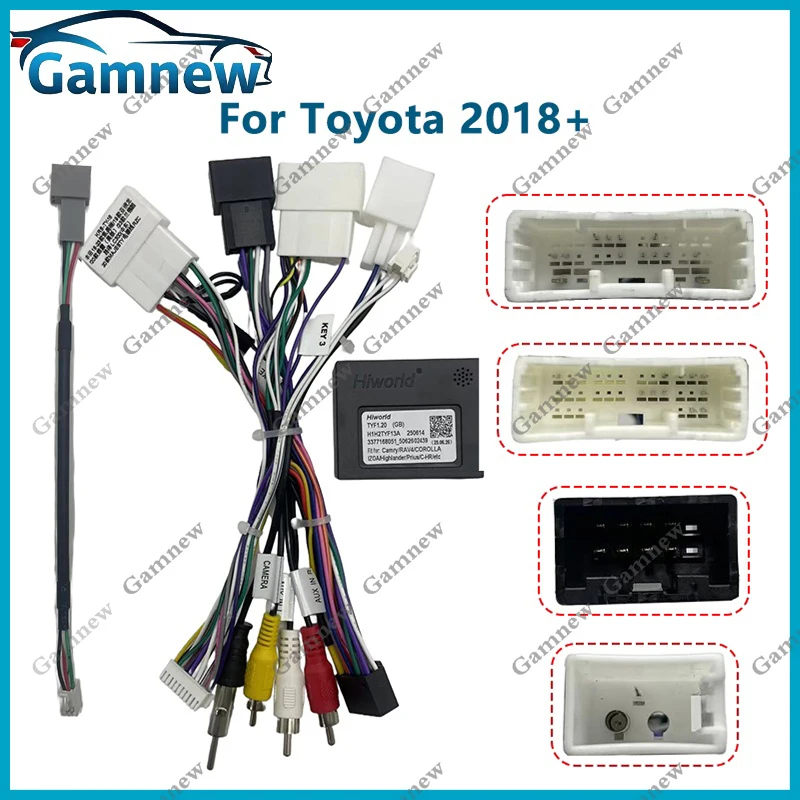 Car Radio Cable Wire Harness Connector CANBus Adapter for Toyota Camry C-HR Corolla Yaris Sienna Prado with JBL Audio Amplifier