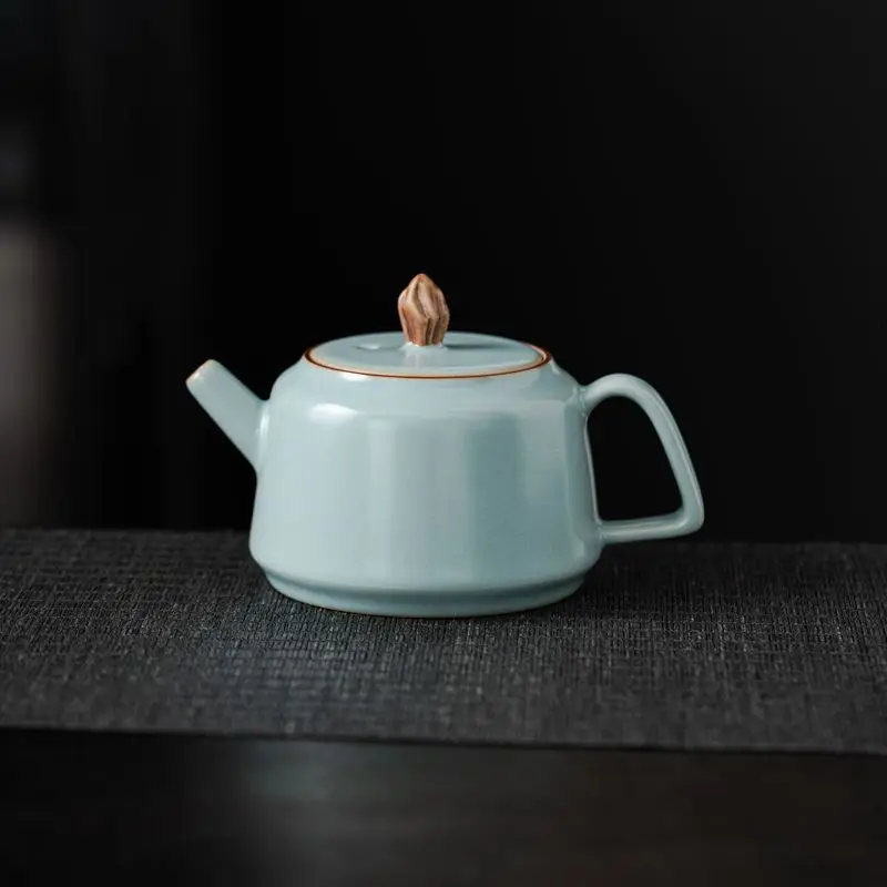 Teapot Ru Ware Tea Making Home Single Porcelain Kung Fu Japanese Water Separation Retro Gracked Glaze Supportable New
