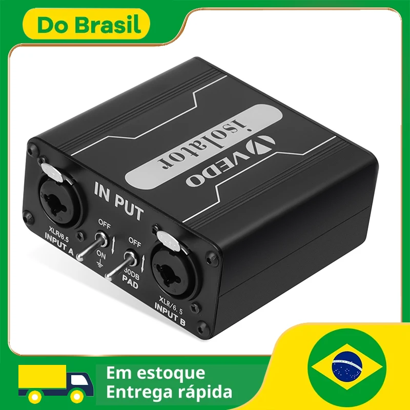 VEDO GX200 عازل الصوت ثنائي القناة 6.5 XLR خلاط عازل الصوت الحالي خلاط الضوضاء ميكروفون مرشح الأرض المشتركة