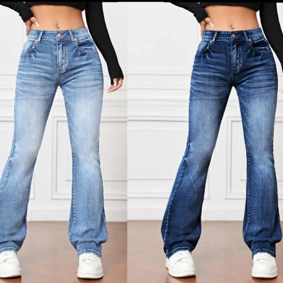

FENROOST Women's High Waist Loose Slim Micro Flare Jeans High Stretch Denim Pants Fashion Casual Vintage Bell Bottom Trousers