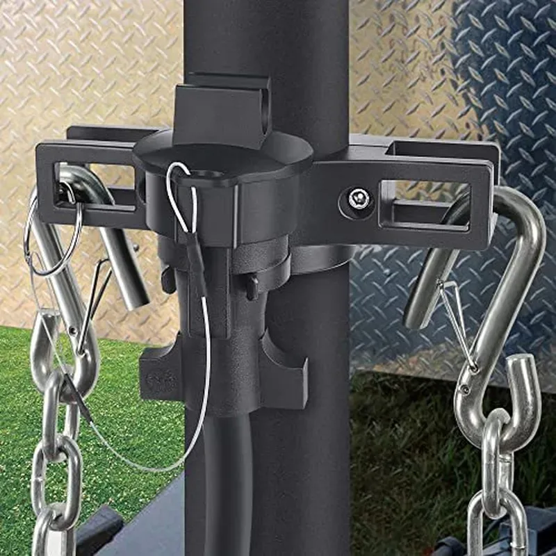 for Aluminum Alloy Trailer Chain Bracket with 7 Pin Plug Holder Travel Trailer Accessories