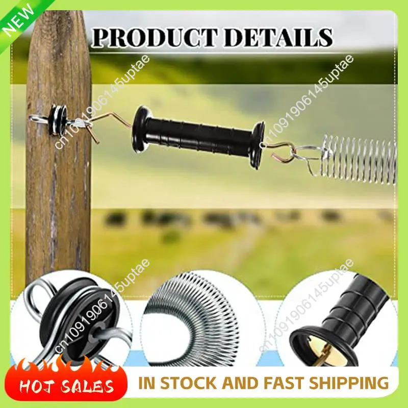 

N88R 8 Pieces Electric Fence Gate Handle Kit Electric Fence Gate Kit Anchors Spring Gate Handle Kit