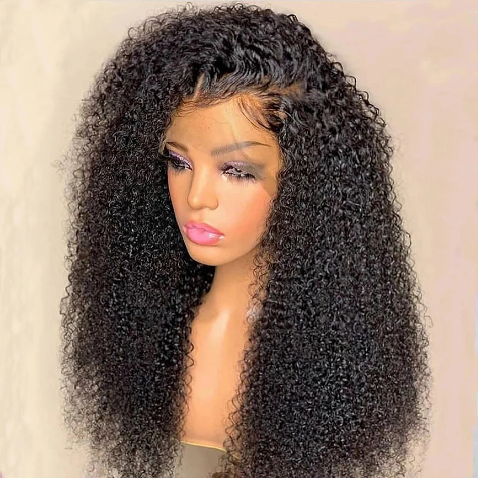 13X4 Jerry Curly Wig Lace Front Wig Kinky Curly Human Hair Wigs Brazilian 4X4 Transparent Lace Frontal Closure Wig On Sale