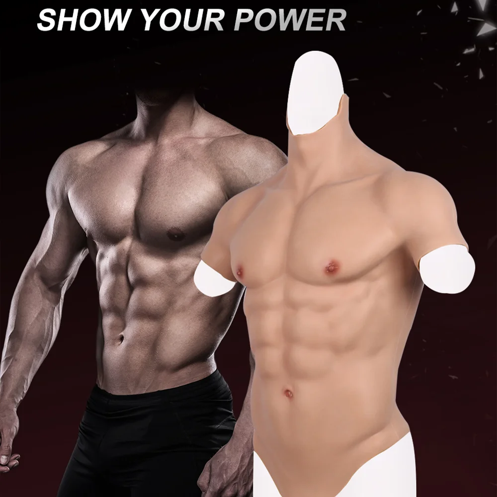 Tgirl Fake Belly Muscle Men's Chest  Cosplay Male Suit Crossdresser Macho Realistic Silicone Muscle Artificial Simulation