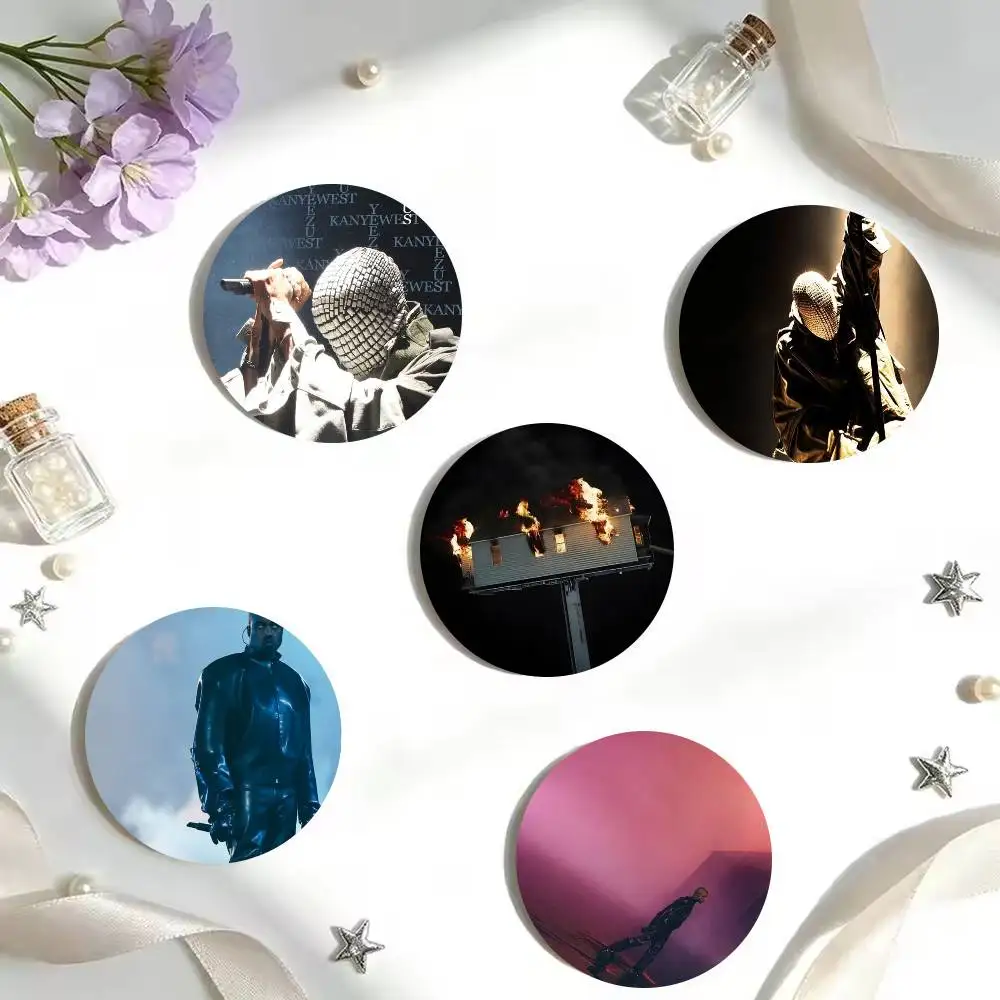 K-Kanye West Donda 2 25 32 44 58 75mm Circular Buttons Brooches Lapel Clips Trendy Ornament Festive Souvenir Present