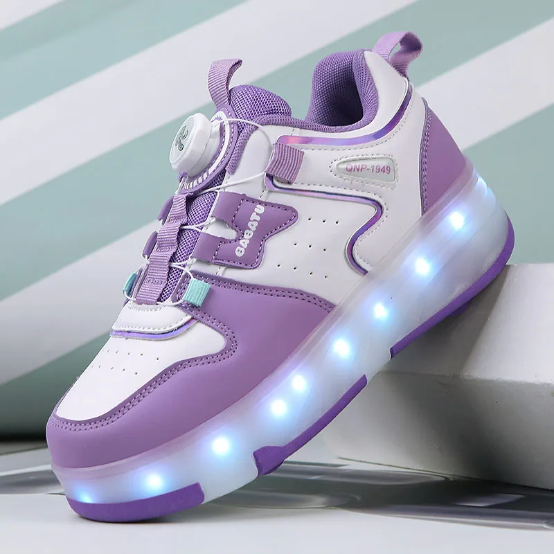 

Children's LED sports shoes USB rechargeable glow shoes outdoor sports scooter children's four-wheeled boys and girls casual sho