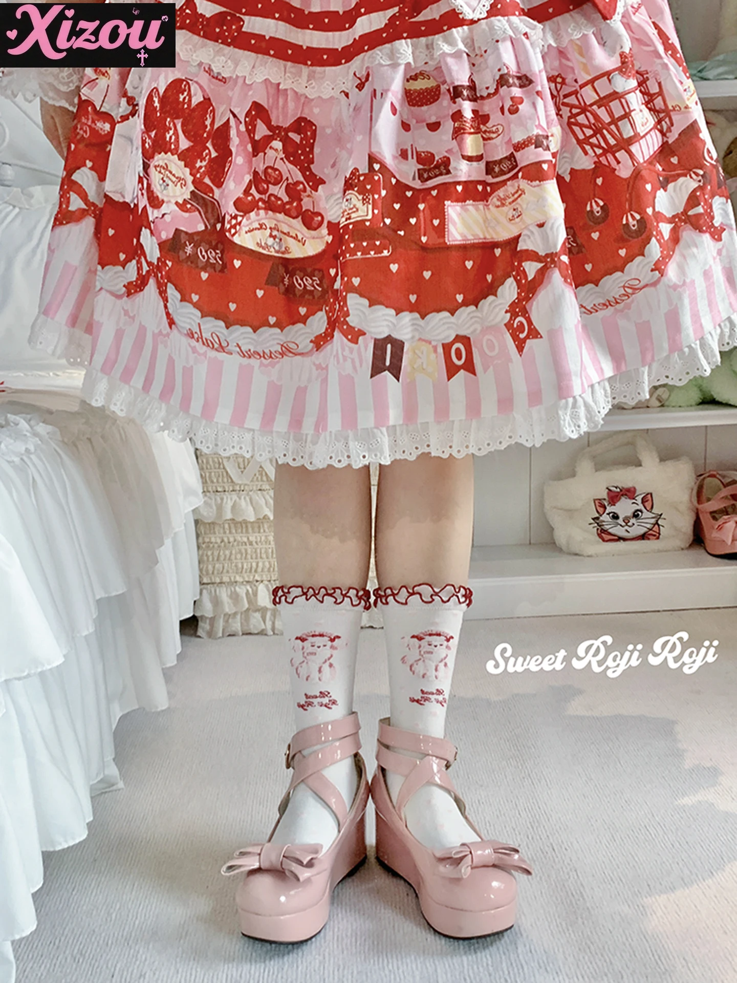 Japanese Cute Sweet Cartoon Dog Print Lolita Socks Women's Autumn Warm Thick Jk Uniform Tube Socks Skinny Leg Socks Soft Girl