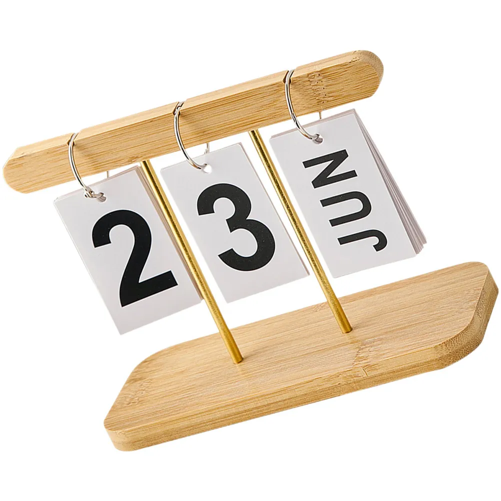 

Desk Calendar Block Reusable Decorative Wooden Perpetual Calendar for Office Desk Decoration Teacher Decor