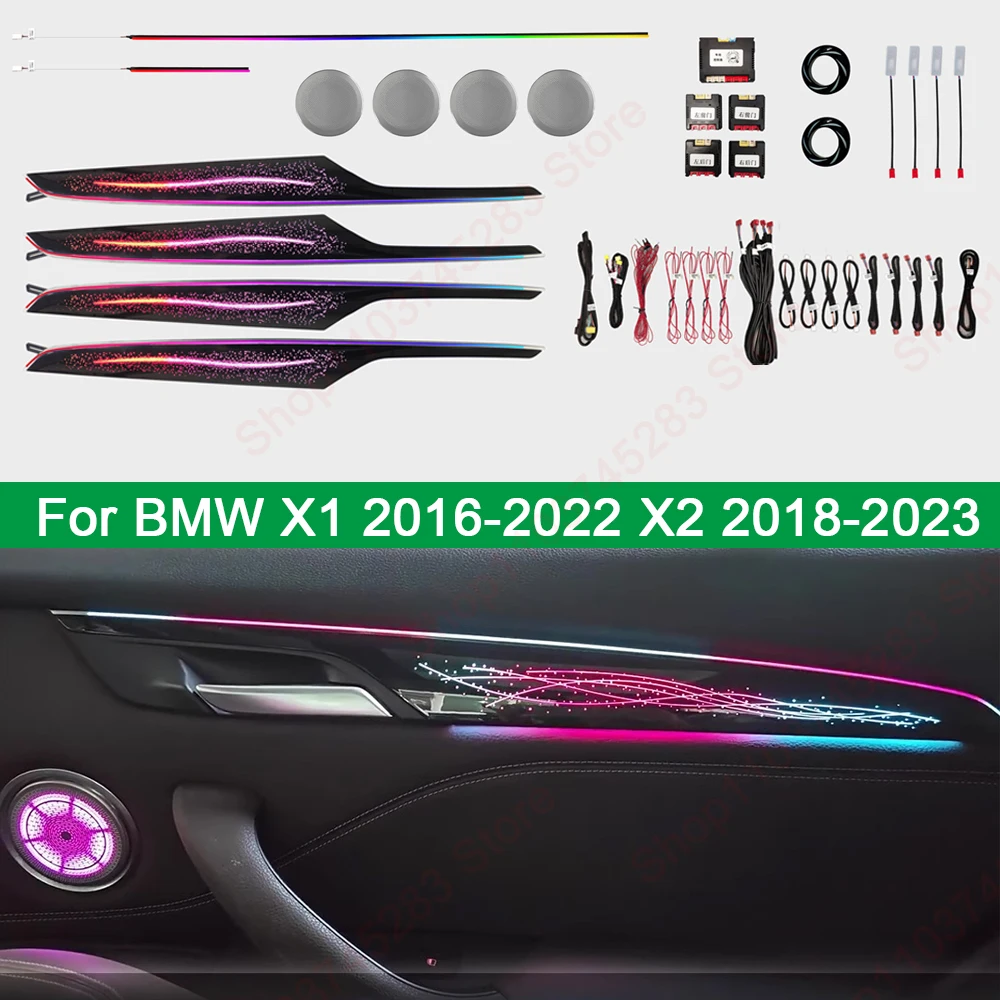 

64-цветный автомобильный атмосферный свет для BMW X1 F48 X2 F49 Светодиодный декоративный светильник Динамический статический окружающий свет автозапчасти Высокое качество Новый