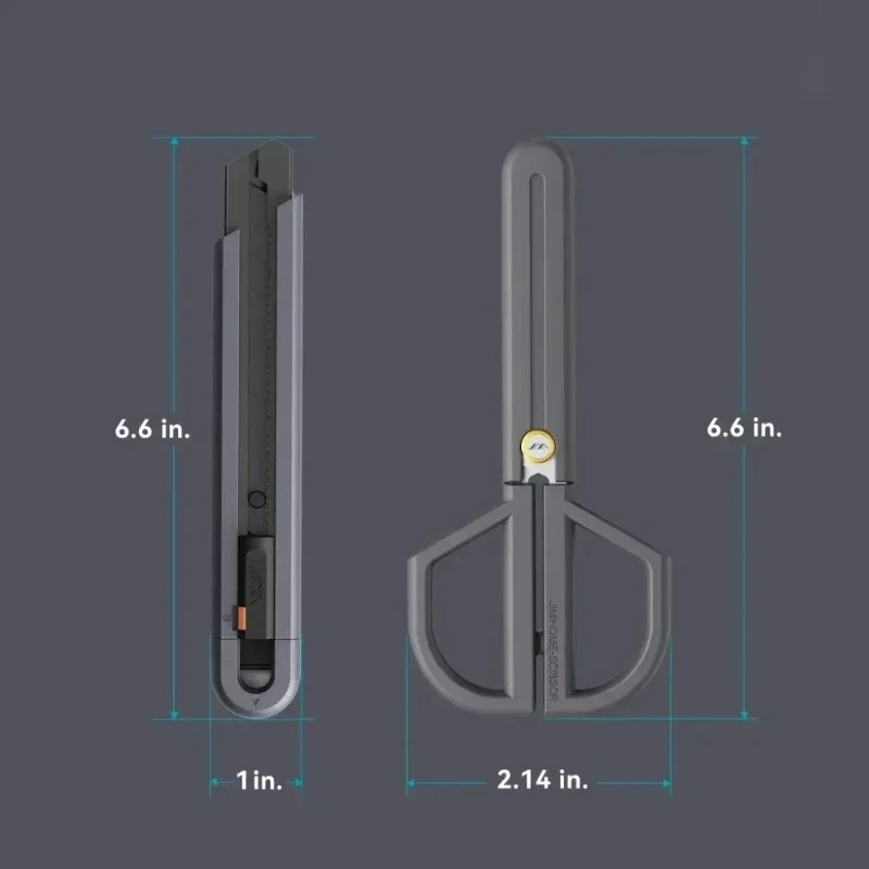 JIMIHOME 2 szt. Mini Zestaw Nożyczek i Noża z Regulowaną Ochronną Osłoną, Precyzyjne Narzędzie DIY do Domu, Bezpieczne Narzędzie Krawieckie — zdjęcie 5