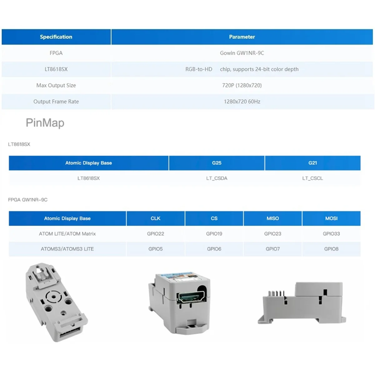 

Для основания дисплея FPGA-GW1NR 720P (1280x720), максимальный выход, встроенный LT8618SX, совместимый с серией ATOM