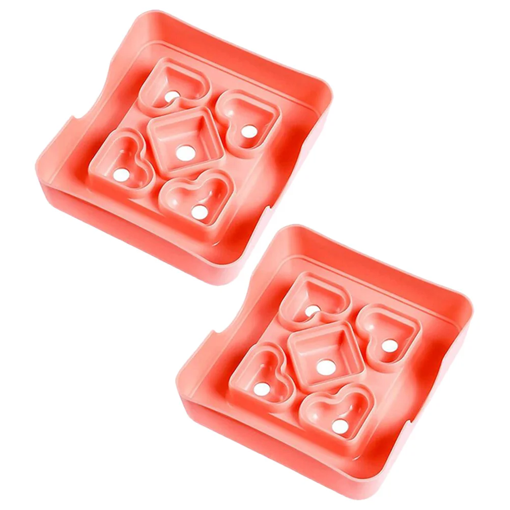 

2Pcs Mini Plastic Heart Shaped Sandwich Molds Bread Making Molds Portable Kitchen Supplies Home Use Lovely Baking