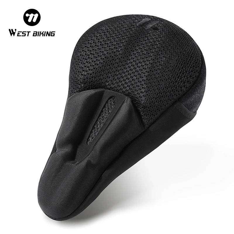 

WEST BIKING Air Bike Saddle Cover Breathable Shock Absorption Bicycle Cushion Cover Comfortable Cycling Seat Bike Accessories