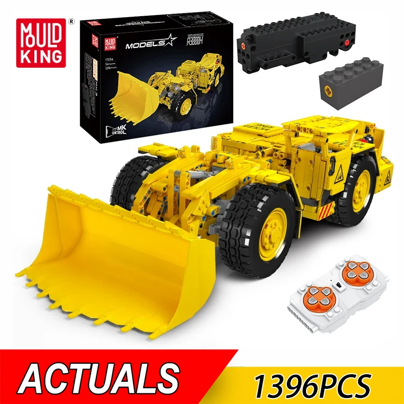 MOULD KING 17056 Technical Remote Control R3000H Mine Loader Building Block Assembly Forklift Truck Brick Toys For Kids Gift