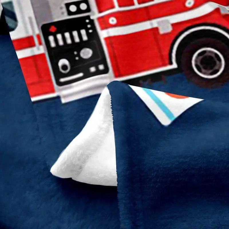 سيارة شاحنة الإطفاء طوال الموسم، بطانية سرير لرجال الإطفاء، بطانية رمي من القطيفة، صوف من الفلانيل لسيارة الشرطة