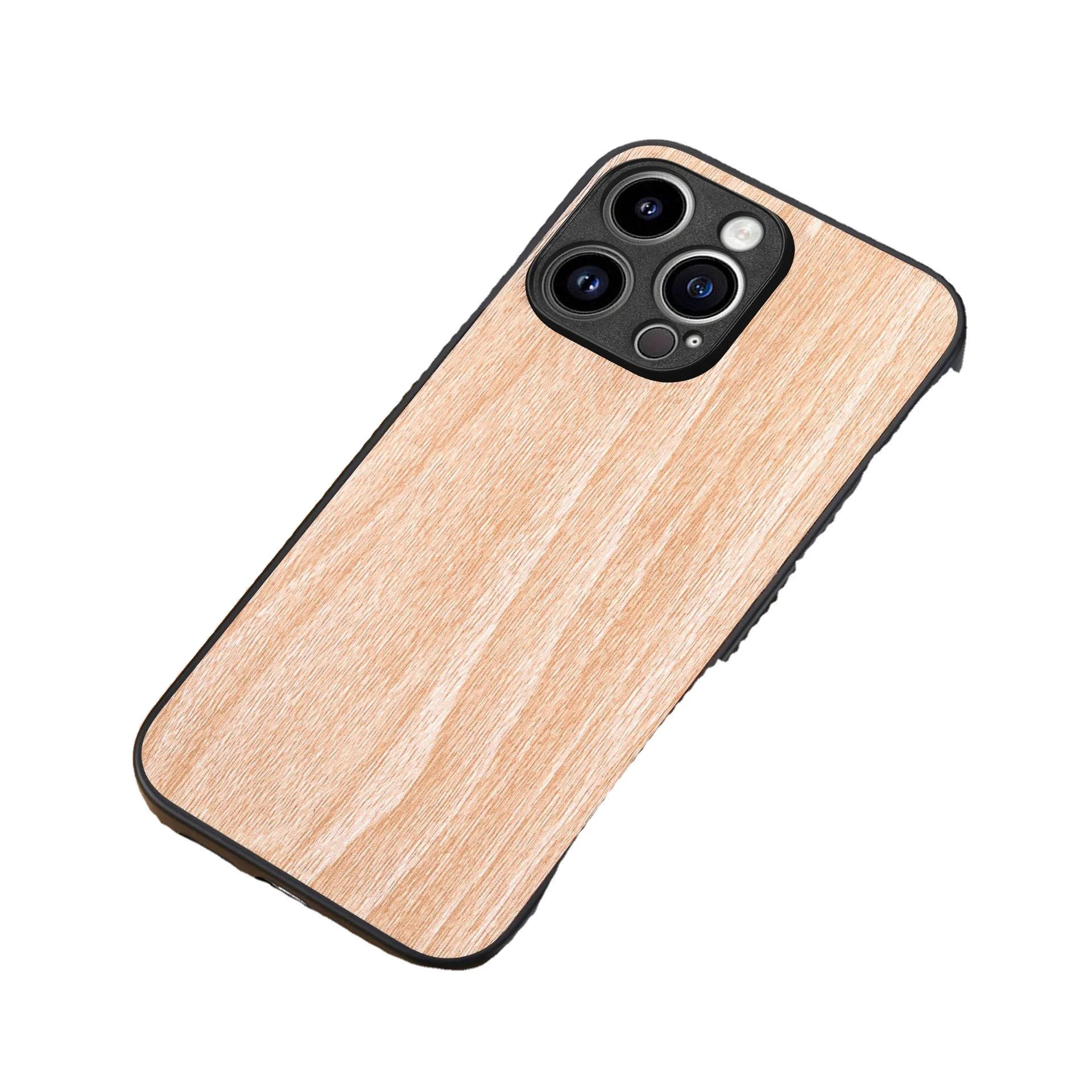 Color wood grain all-wrap camera housing artificial wood veneer for iPhone case