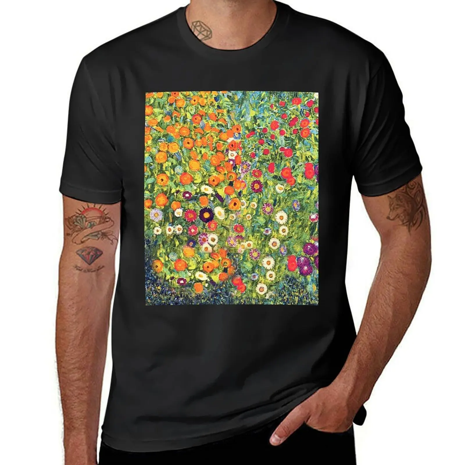 Flower Garden by Gustav Klimt (seamless pattern version) T-Shirt hippie clothes for a boy oversized customs mens t shirts pack