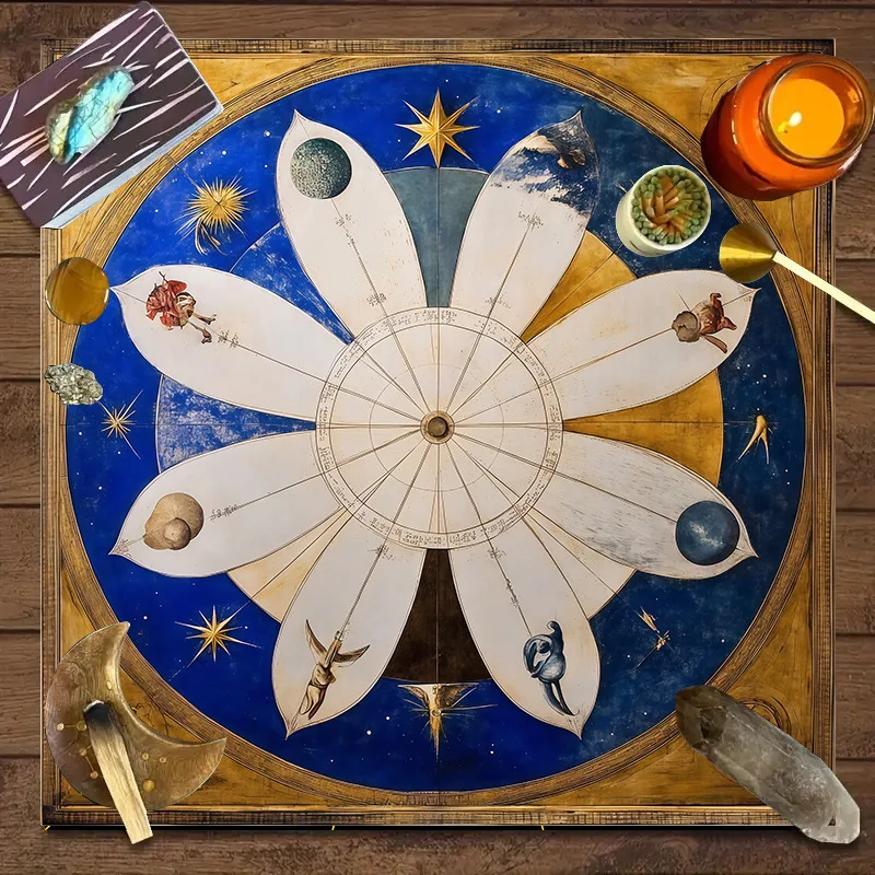Tarot Card Tablecloths, Board Game Decorative Fabrics, Sun And Moon Sign Tablecloths, Dirt-Resistant, Home Decoration