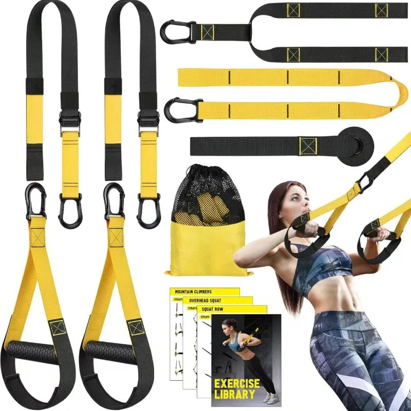 P3-Trx Home Fitness Suspension Training Belt Tension Rope Resistance Band Gym Equipment for Full-Body Workouts