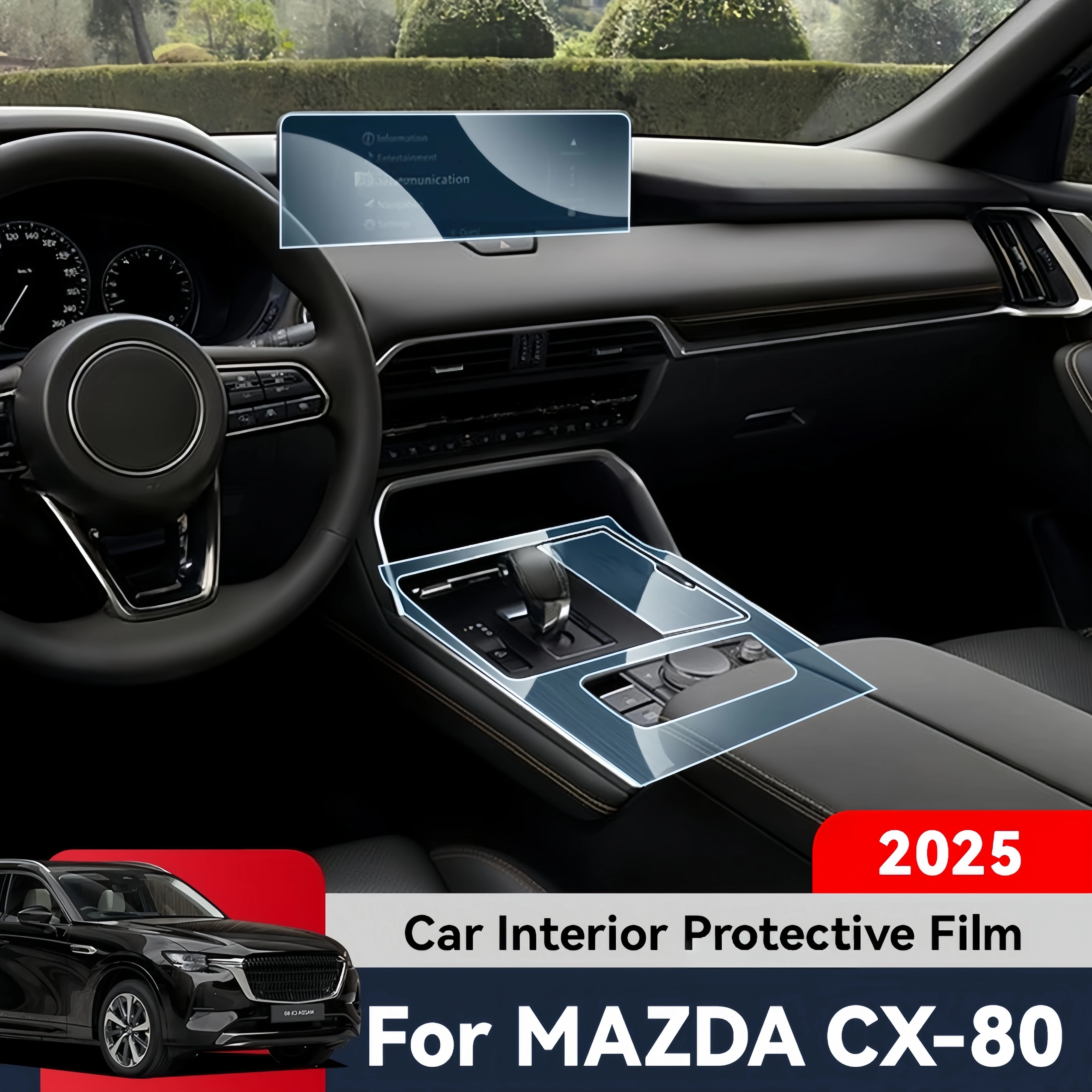 Auto Central Control Screen TPU Navigation Anti Scratch interior Protection Film GPS Navigation For MAZDA CX-80 2025