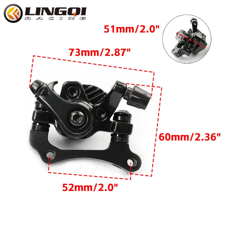 LINGQI RACING Left Right Brake Pump Disc Caliper For 49cc Minimoto Dirt Pocket Bike Four Wheel Off Road Motorcycle Accessories