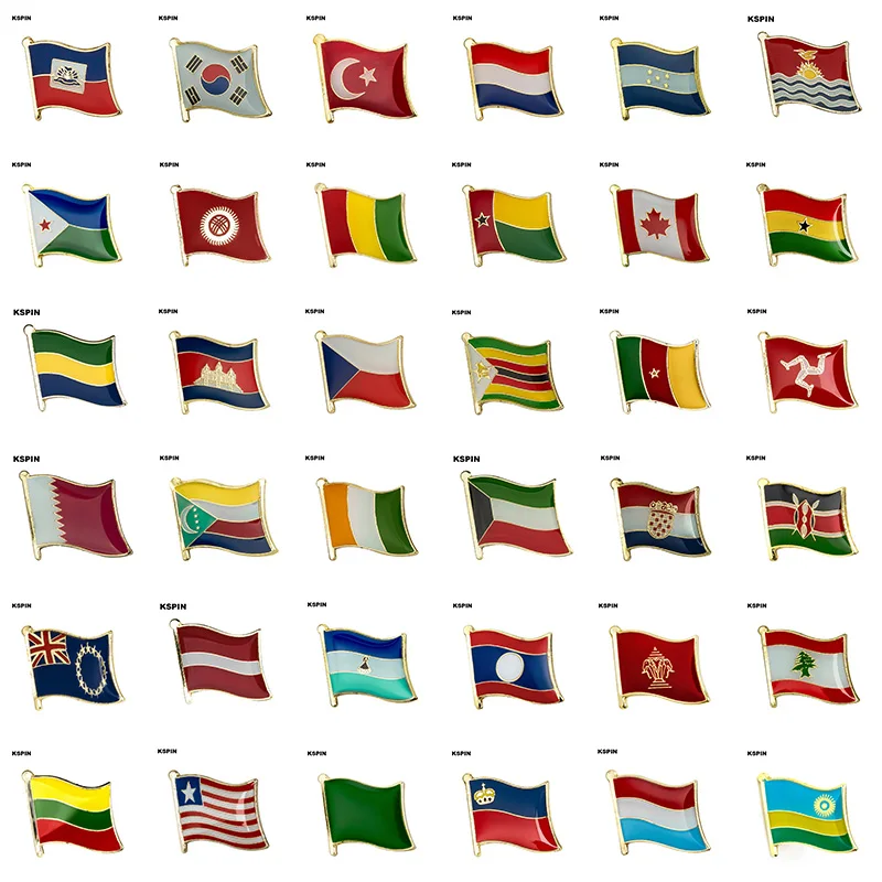 300+ Metal Flag Countries Flag Laple Pin Badge Pin For You Choose