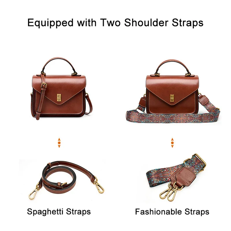 NEW Genuine Leather Women Shoulder Bags Handbag Designer Retro Small Tote Bag Ladies Crossbody Bags Female Classic Satchels