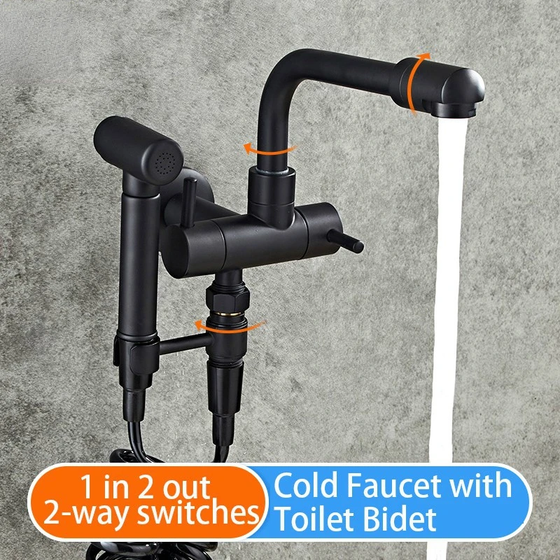 Kitchen Faucet Wall Mount Laundry Sink Faucet Double Handle Single Cold Tap 360 Rotatable Restaurant Faucet de cocina novedades