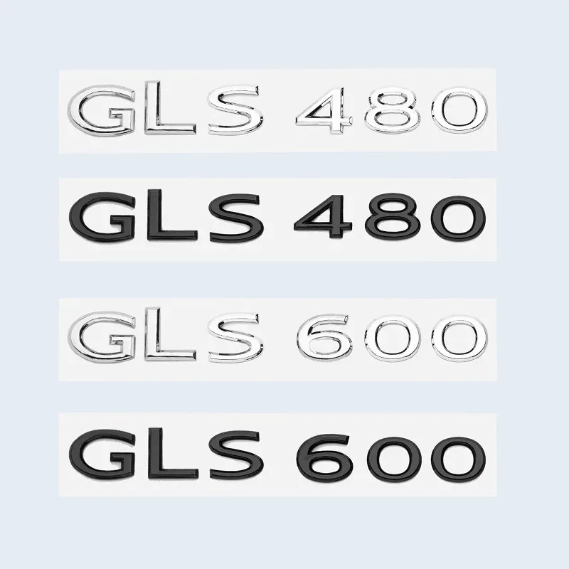 

New Chrome Black Letters GLS480 GLS600 V12 Emblem for Benz Maybach GLS Class Car Fender Trunk Rear X167 Logo Sticker