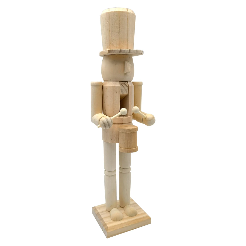 

DIY Wooden Puppet Unpainted Christmas Decoration 38cm Soldier Figurine Xmas Nutcracker nament Craft nament Home Xmas Gift