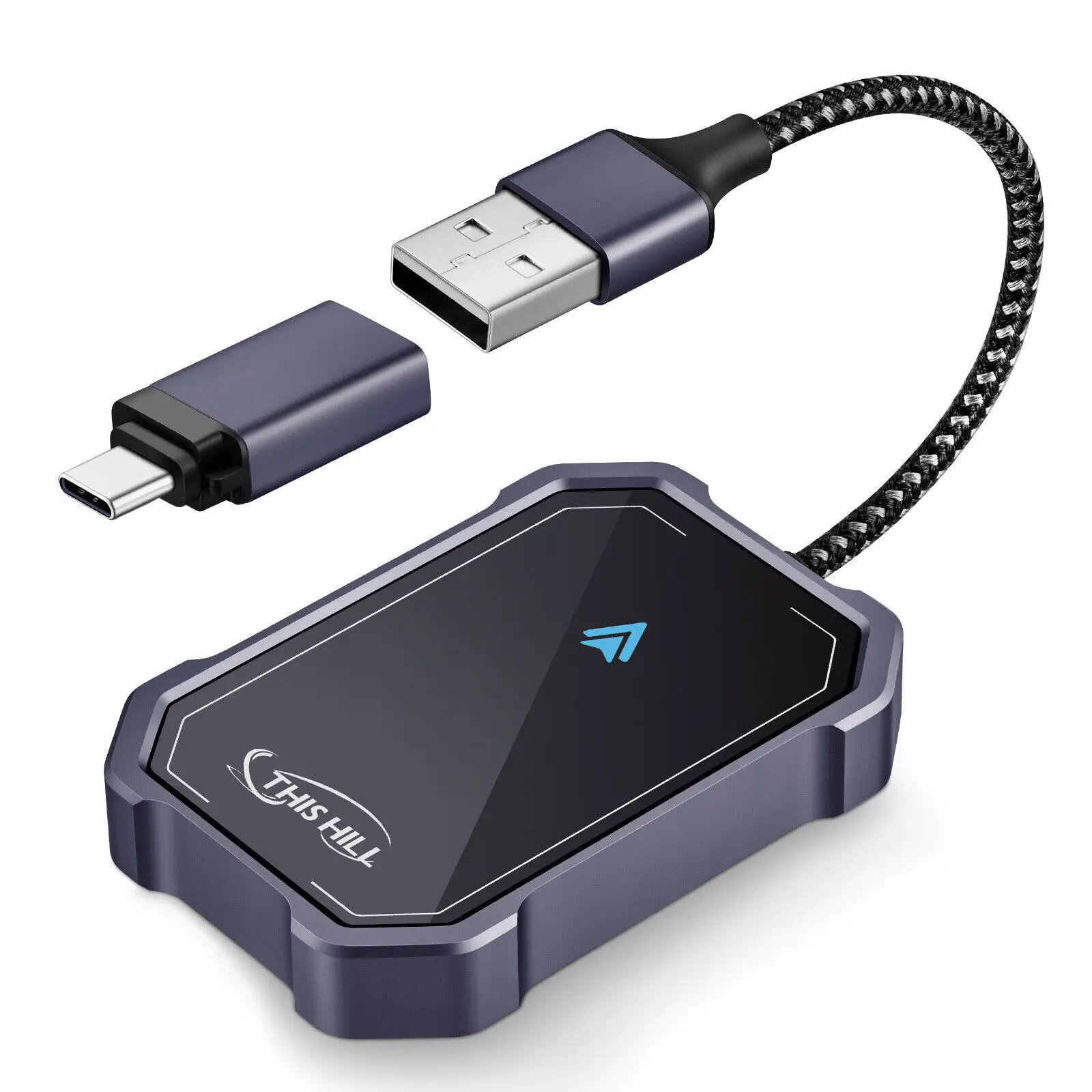 Wireless Carplay Adapter Plug and Play USB A/C Dongle Converts Wired to Wireless Carplay For Factory Wired Carplay Models (2016+), Android Auto
